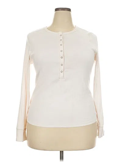 Pre-owned Old Navy Long Sleeve Top Ivory Keyhole Neckline Tops