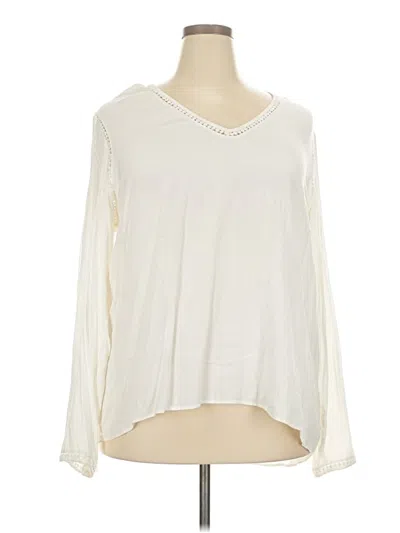 Pre-owned Old Navy Long Sleeve Top Ivory V Neck Tops In White