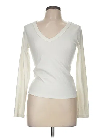 Pre-owned Old Navy Long Sleeve Top Ivory V-neck Tops