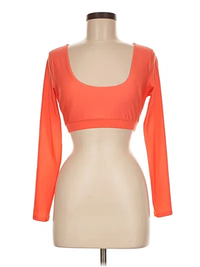 Pre-owned Old Navy Long Sleeve Top Orange Sweetheart Neckline Tops