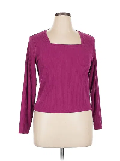 Pre-owned Old Navy Long Sleeve Top Pink Square Neckline Tops