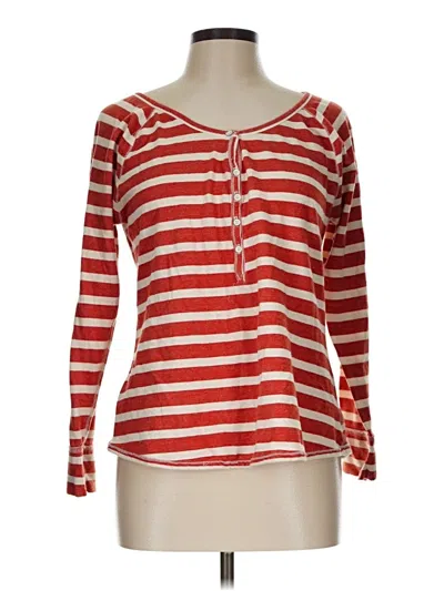 Pre-owned Old Navy Long Sleeve Top Red Scoop Neck Tops