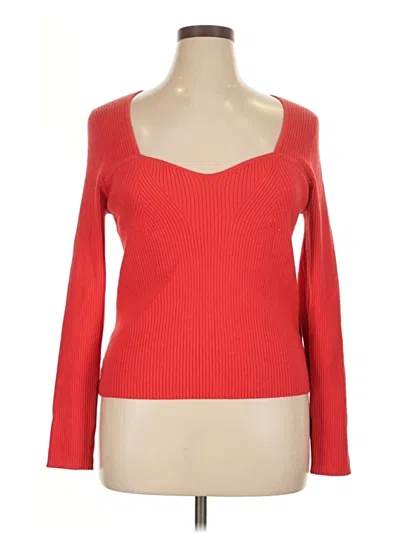 Pre-owned Old Navy Long Sleeve Top Red Sweetheart Neckline Tops