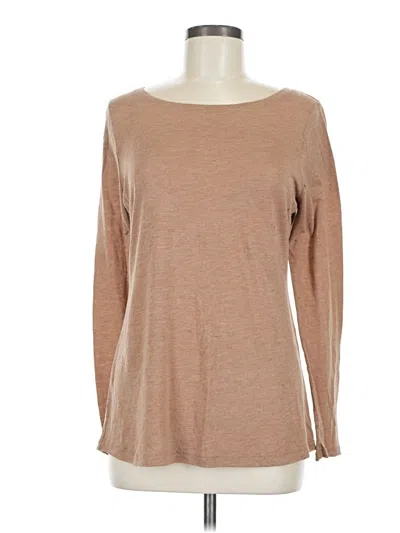 Pre-owned Old Navy Long Sleeve Top Tan Boatneck Tops
