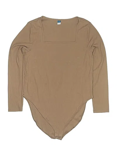Pre-owned Old Navy Long Sleeve Top Tan Crew Neck Tops