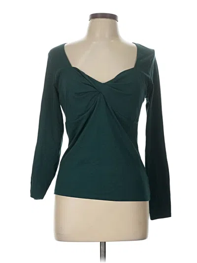 Pre-owned Old Navy Long Sleeve Top Teal Sweetheart Neckline Tops In Blue