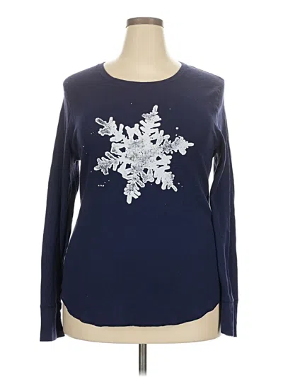Pre-owned Old Navy Long Sleeve T-shirt In Blue