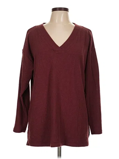 Pre-owned Old Navy Long Sleeve T-shirt In Burgundy