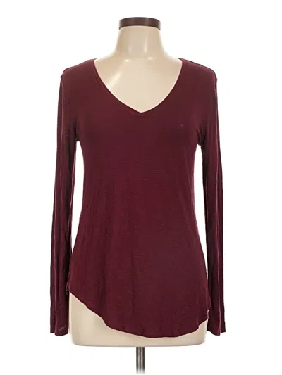 Pre-owned Old Navy Long Sleeve T-shirt In Burgundy