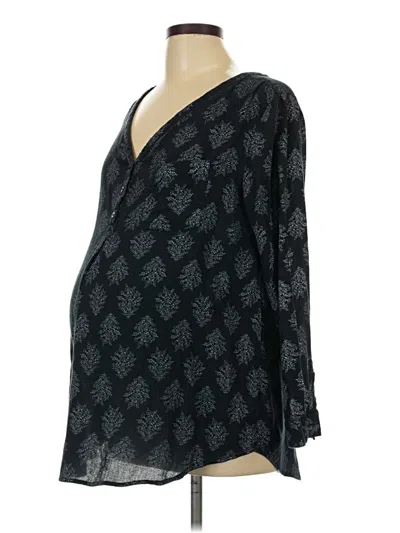 Pre-owned Old Navy - Maternity 3/4 Sleeve Blouse In Black