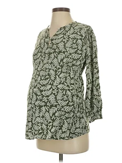 Pre-owned Old Navy - Maternity 3/4 Sleeve Blouse In Green
