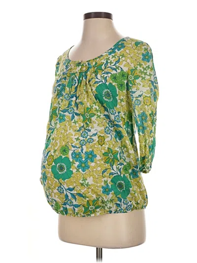 Pre-owned Old Navy - Maternity 3/4 Sleeve Blouse In Green