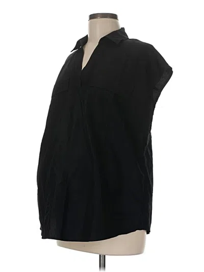 Pre-owned Old Navy - Maternity 3/4 Sleeve Button Down Shirt In Black