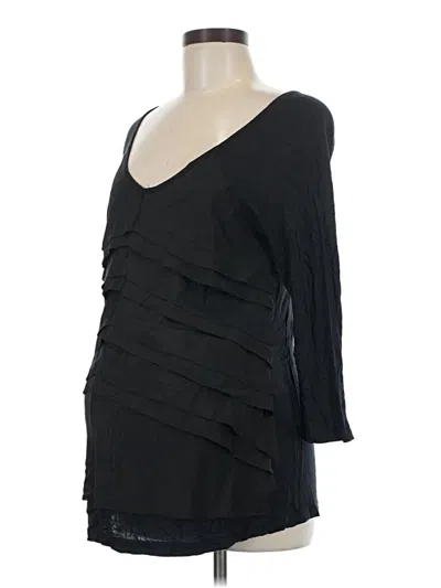 Pre-owned Old Navy - Maternity 3/4 Sleeve Top Black One Shoulder Neckline Tops
