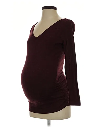 Pre-owned Old Navy - Maternity 3/4 Sleeve T-shirt In Burgundy