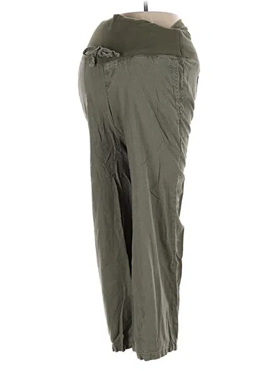 Pre-owned Old Navy - Maternity Linen Pants In Green