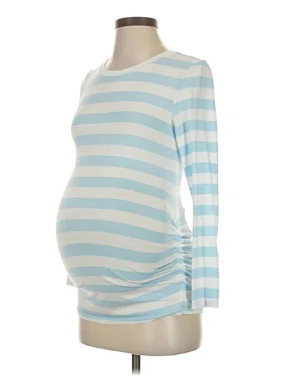 Pre-owned Old Navy - Maternity Long Sleeve Top Blue Boatneck Tops