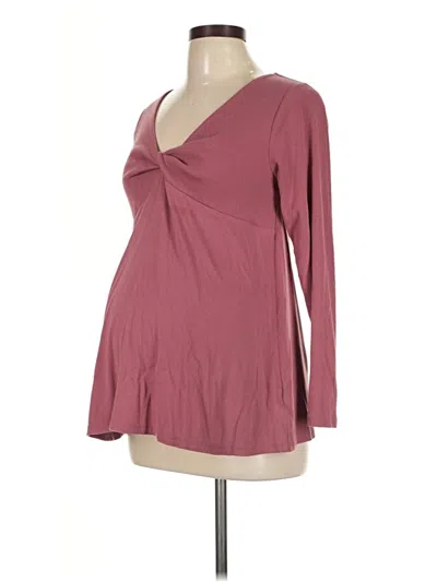 Pre-owned Old Navy - Maternity Long Sleeve Top Burgundy Plunge Neckline Tops