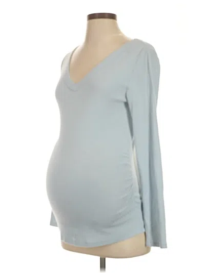 Pre-owned Old Navy - Maternity Long Sleeve Top Gray Sweetheart Neckline Tops