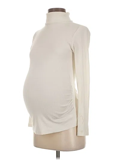 Pre-owned Old Navy - Maternity Long Sleeve Top Ivory Turtleneck Tops