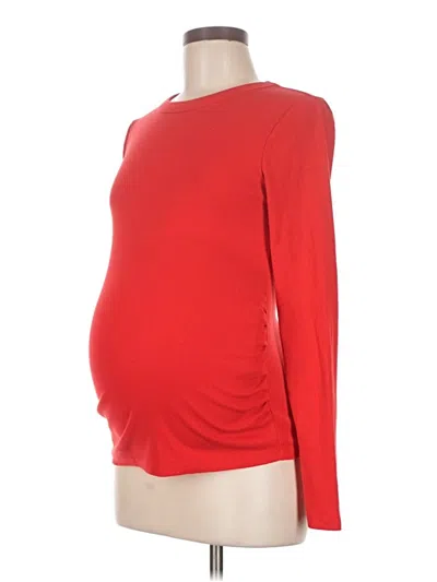 Pre-owned Old Navy - Maternity Long Sleeve Top Red Boatneck Tops