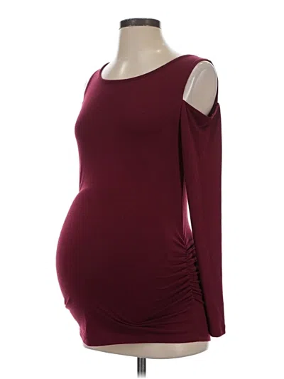 Pre-owned Old Navy - Maternity Long Sleeve T-shirt In Burgundy