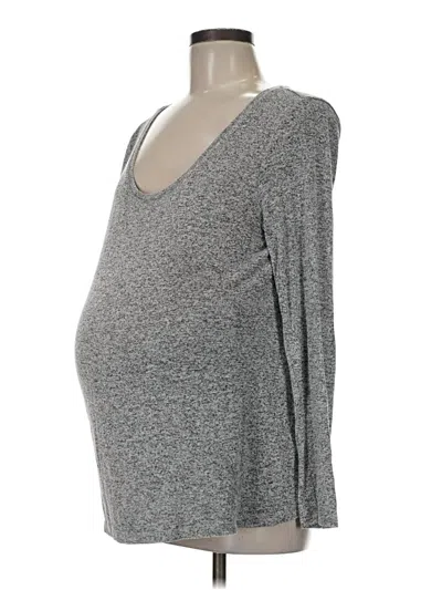 Pre-owned Old Navy - Maternity Long Sleeve T-shirt In Gray