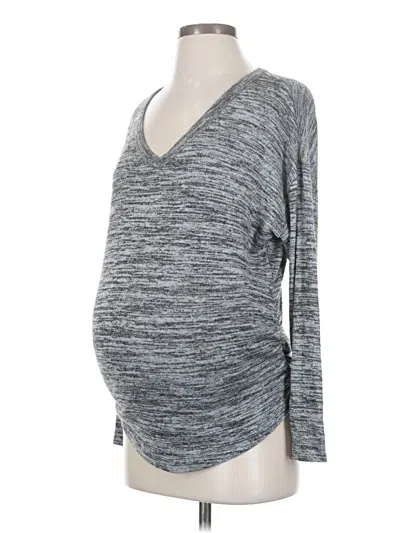 Pre-owned Old Navy - Maternity Long Sleeve T-shirt In Gray