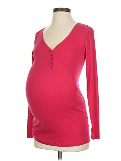 Pre-owned Old Navy - Maternity Long Sleeve T-shirt In Red