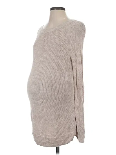 Pre-owned Old Navy - Maternity Long Sleeve T-shirt In Tan