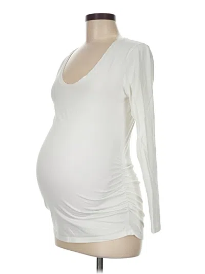 Pre-owned Old Navy - Maternity Long Sleeve T-shirt In White