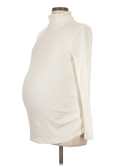 Pre-owned Old Navy - Maternity Long Sleeve Turtleneck In Ivory