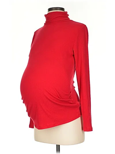 Pre-owned Old Navy - Maternity Long Sleeve Turtleneck In Red