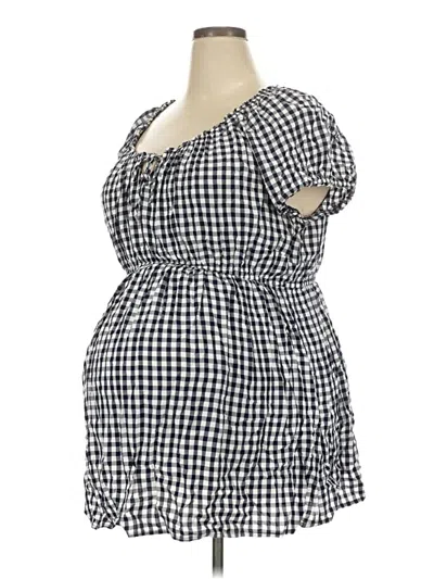 Pre-owned Old Navy - Maternity Short Sleeve Blouse In Black