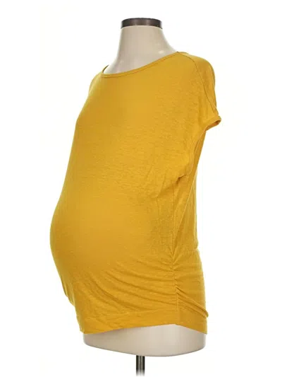 Pre-owned Old Navy - Maternity Short Sleeve Top Yellow Scoop Neck Tops