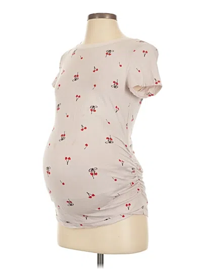 Pre-owned Old Navy - Maternity Short Sleeve T-shirt In Ivory