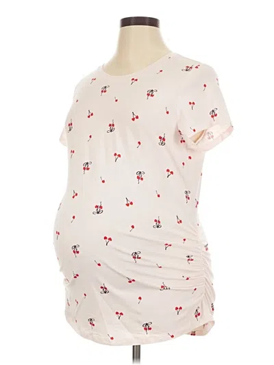 Pre-owned Old Navy - Maternity Short Sleeve T-shirt In Ivory