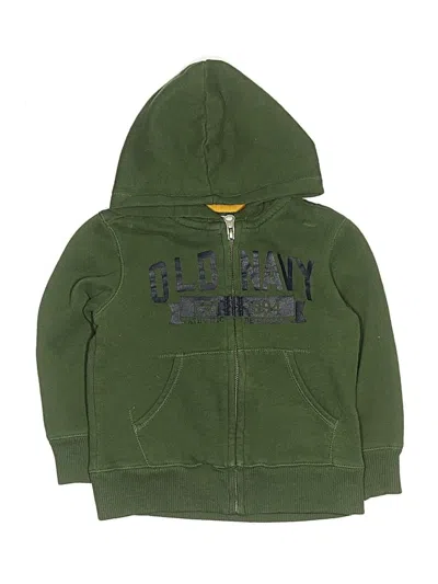 Pre-owned Old Navy Outlet Kids' Zip Up Hoodie In Green