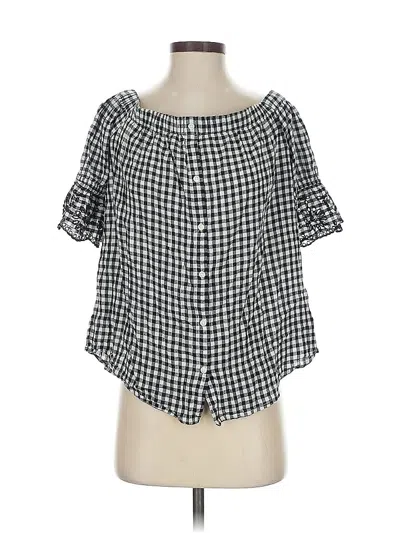 Pre-owned Old Navy Short Sleeve Blouse In Black