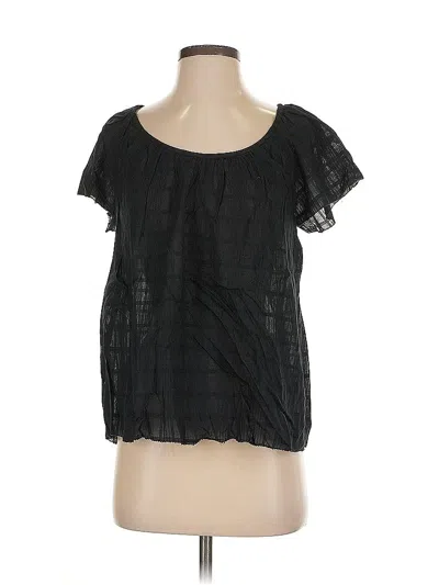 Pre-owned Old Navy Short Sleeve Blouse In Black