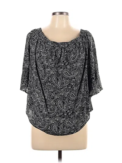 Pre-owned Old Navy Short Sleeve Blouse In Black