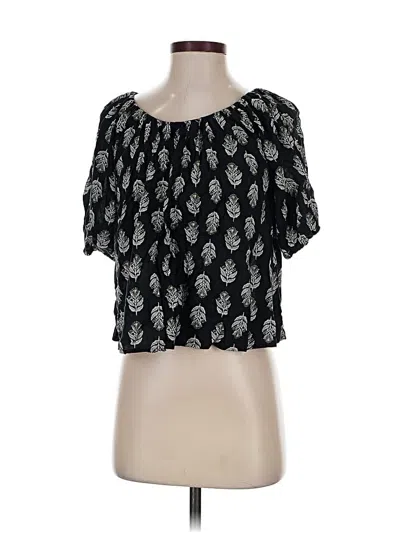 Pre-owned Old Navy Short Sleeve Blouse In Black