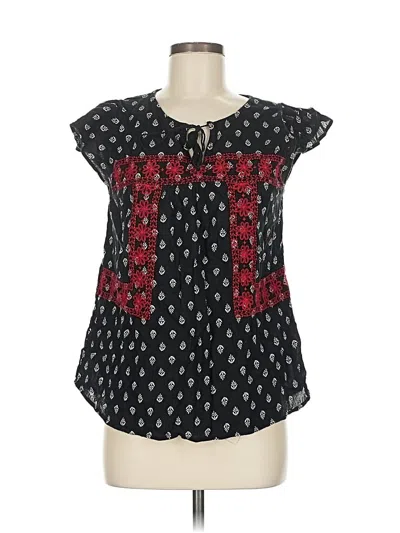 Pre-owned Old Navy Short Sleeve Blouse In Black