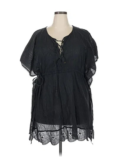 Pre-owned Old Navy Short Sleeve Blouse In Black