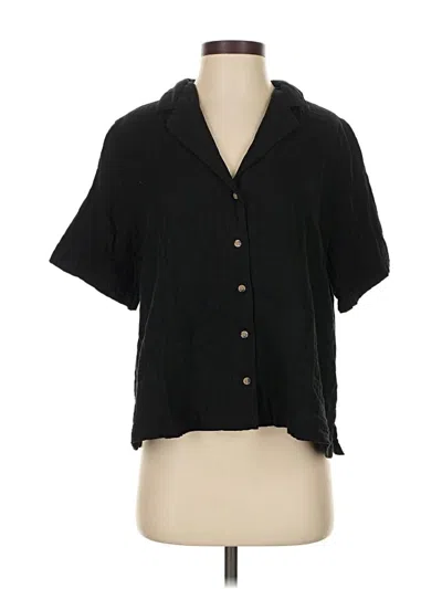 Pre-owned Old Navy Short Sleeve Blouse In Black