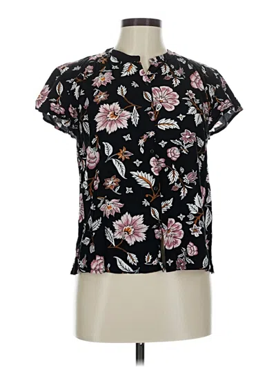 Pre-owned Old Navy Short Sleeve Blouse In Black