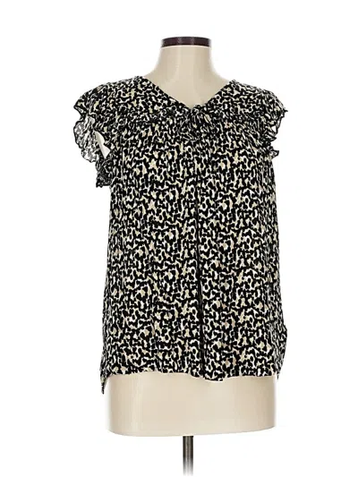 Pre-owned Old Navy Short Sleeve Blouse In Black