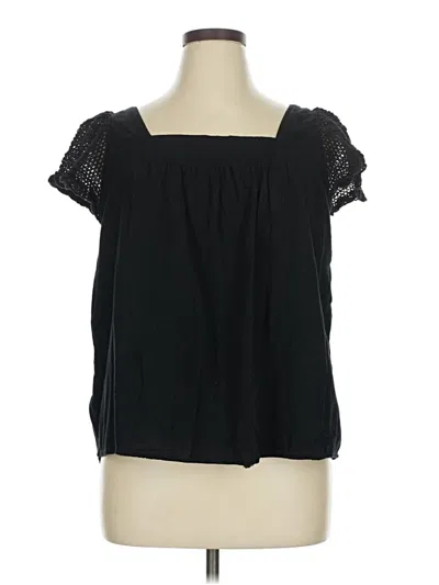Pre-owned Old Navy Short Sleeve Blouse In Black