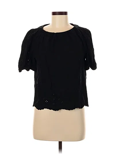 Pre-owned Old Navy Short Sleeve Blouse In Black