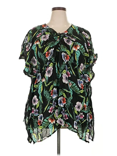 Pre-owned Old Navy Short Sleeve Blouse In Black